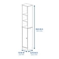 White Bathroom Storage Linen Tower with Mix of 6 Open and Concealed Shelves, Mainstays