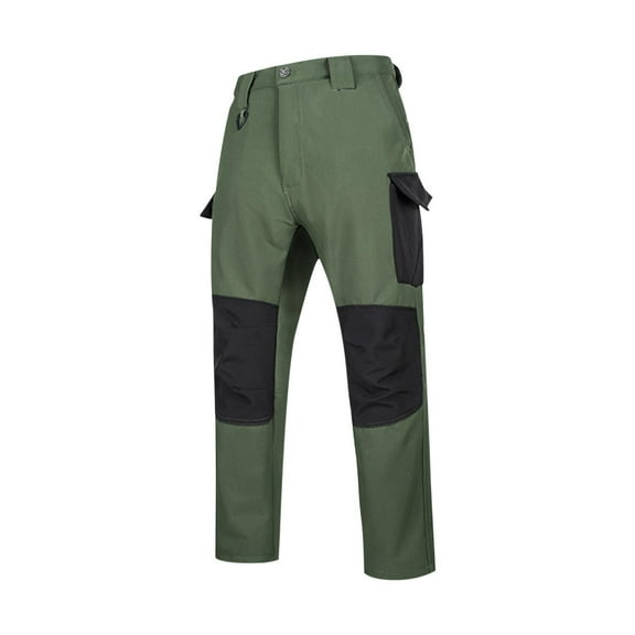 JUUYY Mens Cargo Pants Cold Weather Thermal Windproof Fleece Lined Multi Pocket Outdoor Work Pants Hiking Pants Green XXL