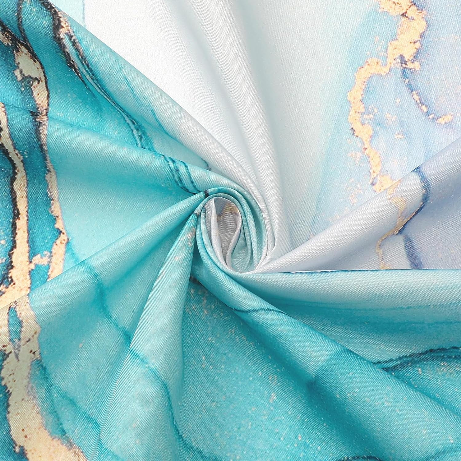 Gibelle Abstract Marble Shower Curtain, Blue Green Purple Jade Texture Gold : Gibelle Small Stall Shower Curtain 36 x 72, Narrow