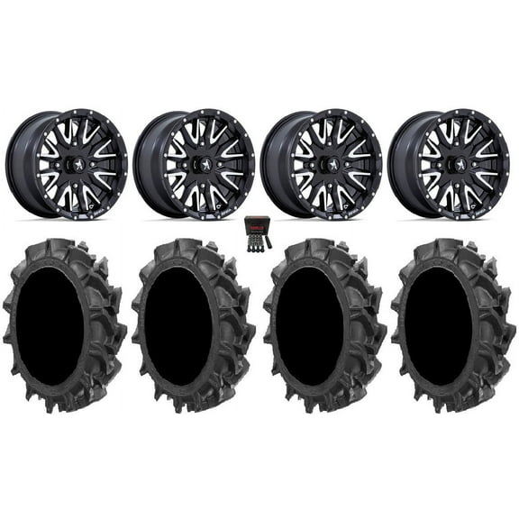 MSA Creed 24" Wheels Machined 37" MotoHavok Tires Polaris RZR XP 1000 / PRO XP / Ranger XP 900/1000