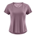 thumbnail image 6 of oqasdz Women's T Shirts Short Sleeve Crewneck Mesh Quick Drying Slim Fit Athletic Workout Shirts Breathable Summer Yoga Tee Top T-Shirts,Pink,S, 6 of 7