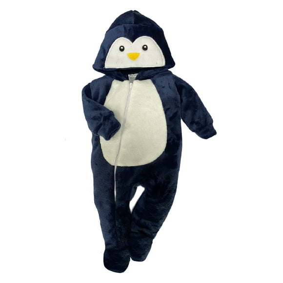 Mameluco con Gorro Bordado Kiss Pingüino Azul Baby Kisses Mameluco1355