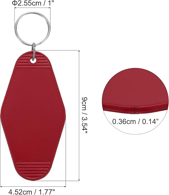 40pcs Hotel Keychains Blank Vintage Plastic Rhombus Motel Keychains Hotel Key Tags Rings for DIY Luggage Labels