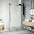 thumbnail image 2 of VIGO Elan E-Class 34 in. L x 46 in. W x 76 in. H Frameless Sliding Rectangle Shower Enclosure in Matte Gold with Clear Glass, 2 of 11