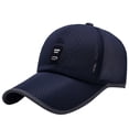 thumbnail image 2 of 2x sombrero de visera curva en de malla de camionero sólido de béisbol para hombre ajustable, 2 of 9