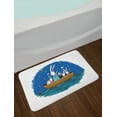 thumbnail image 2 of Kids Bath Mat, Little Bunnies and Hedgehog Floating in a Boat on the Wavy River Under a Night Sky, Non-Slip Plush Mat Bathroom Kitchen Laundry Room Decor, 29.5 X 17.5 Inches, Multicolor, Ambesonne, 2 of 2