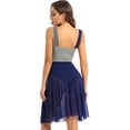 thumbnail image 4 of TiaoBug Robe Justaucorps Sans Manches Patchwork Coloré Moderne Contemporain pour Femmes Costume de Danse de Salon Bleu Marine P, 4 of 7