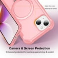 thumbnail image 4 of for iPhone 15 Case Magnetic Finger Ring Holder Kickstand Compatible with Magsafe Military Grade Drop Protection Heavy Duty Shockproof Men Women Rugged Cover for iPhone 15,Pink, 4 of 7