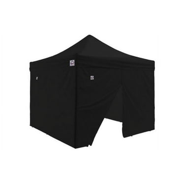 Impact Canopy 10x10 Pop Up Canopy Tent, Sidewalls, Straight Leg Shelter, Steel Frame, Roller Bag, Black