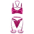 thumbnail image 5 of Gibobby Conjunto de lencería Lencería sexy para mujer Día de San Valentín Ropa interior de piezas Cuello Cintura Sello Heavy Craft Lencería sexy(Rosa caliente, XXL), 5 of 5