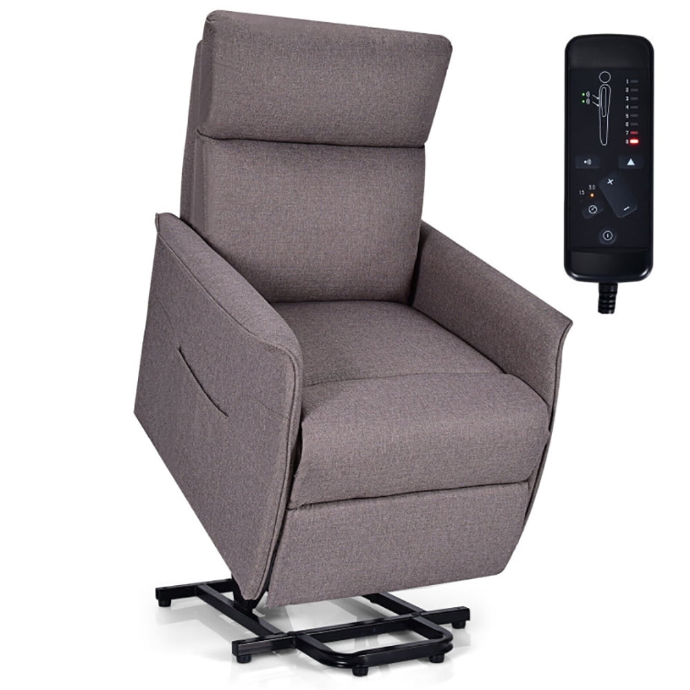 Finihen Electric Power Lift Relax Sofa Recliner Chair, Power Lift Recliner Sofa, Power Lift Massage Recliner Chair for Elderly with Heavy Padded Cushion, for Living Room, Bedroom, Brown Finihen Electric Power Lift Relax Sofa Recliner Chair, Power Lift Recliner Sofa, Power Lift Massage Recliner Chair for Elderly with Heavy Padded Cushion, for Living Room, Bedroom, Brown