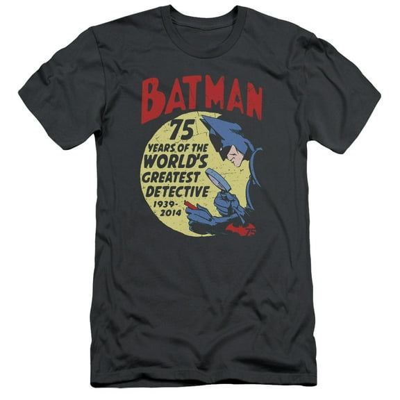 Batman Detective 75 S/S Adult 30/1 T-Shirt-Charcoal
