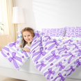 thumbnail image 4 of Manfei Cute Purple Bowtie 7-Piece Twin Bedding,Fashion Bowknot Heart Print Bedding Comforter Set,Colorful Stars Reversible, 4 of 7