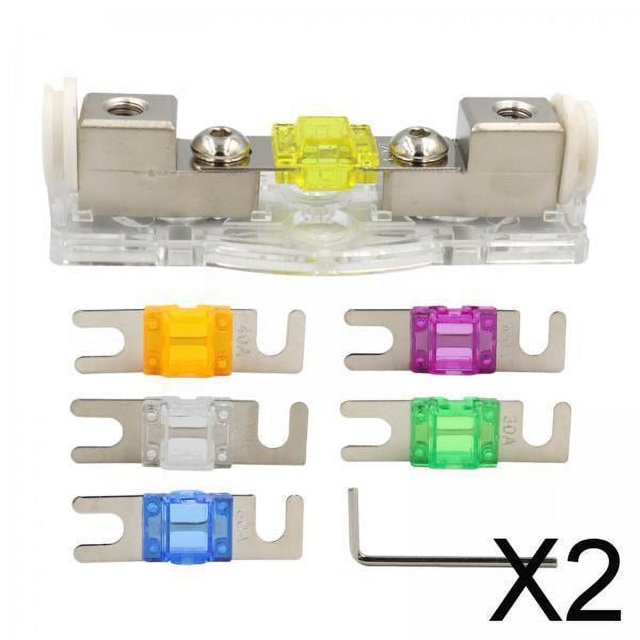 Paquete de 2-5 portafusibles Mini 120A Anl con fusible en línea, bloque de fusibles de 12-32V 2 piezas