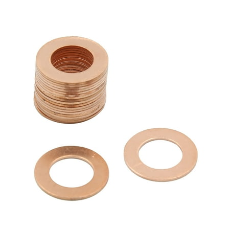 

13mm Inner Dia Copper Washers Flat Car Sealing Gaskets Rings 20pcs