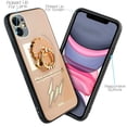 thumbnail image 4 of for iPhone 12 / 12 Pro 6.1 inch Ring Cute Glitter Phone Case Slip Guard Grids Pattern Kickstand Hybrid Slim Shock Bumper Cover, 4 of 4