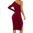 thumbnail image 2 of Gibobby Vestidos de fiesta largos Falda de cintura alta para mujer(Vino,M), 2 of 4