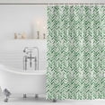 thumbnail image 6 of 72x78 Inch Shower Curtain Green Line Bathroom Decor, Waterproof Fabric Bathtub Bath Curtains Decorative Vintage Abstract Geometric Stripes Watercolor Extra Long Shower Curtain Set with Hooks, 6 of 7