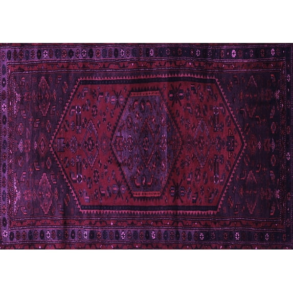 Ahgly Company Indoor Rectangle Persian Purple Traditional Area Rugs, 5' x 7'