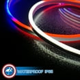 thumbnail image 4 of Russell Decor LED Neon Patriotic Rope lights for 4th July Memorial Day Patio Deck Waterproof connectable Red White Blue (30ft), 4 of 9