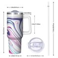 thumbnail image 2 of 40oz Tumbler with Handle and Straw, Vacuum Insulated Stainless Steel Travel Mug, Fits Car Cup Holder, Liquid & Marble Print, 2 of 6