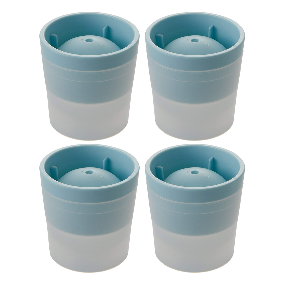 LikeIt STK06L Ice Ball Maker 60MM Sphere Mold w/ Soft Lid, Light Blue