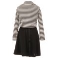 thumbnail image 3 of Little Girls Beautiful 2 Pieces Stripe Jacket Dress Rhinestones Holiday Flower Girl Dress Black 4 (2J1K4S5), 3 of 4