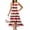 Red, variant on Women's Elegant Ruffled Dress Sleeveless Round Neck Design with Independence Day Print, Zip Detail for Casual Fashion,Beige L