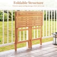 thumbnail image 3 of Patio Bar Table Acacia Wood Foldable Outdoor Pub Counter Height Rectangle Footrest Slatted Top Natural Finish 29.5In Space Saving Balcony Garden Poolside Deck 165 Lb Capacity Easy Assembly Required, 3 of 10