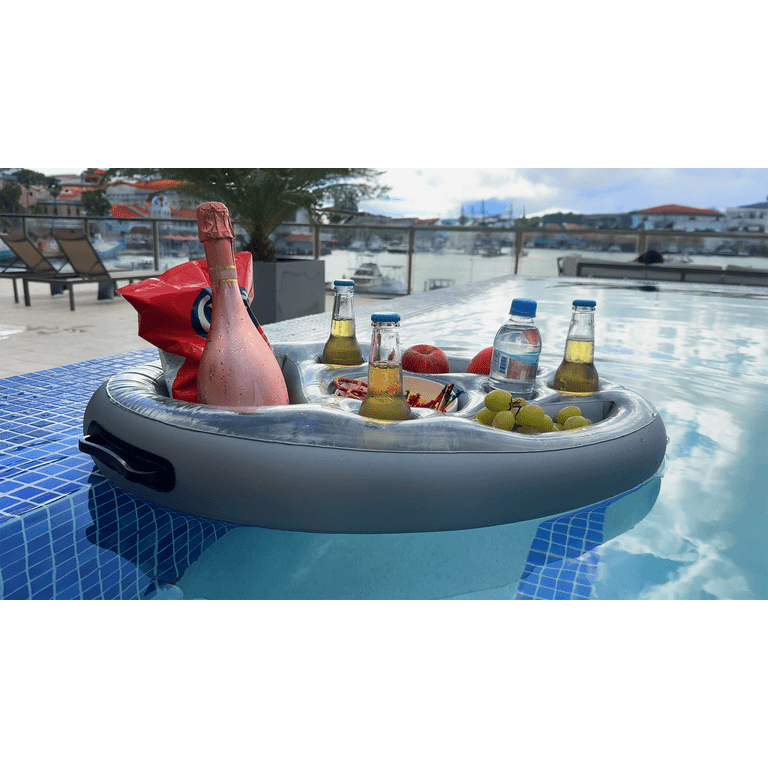 Gearplex Adults Inflatable Floating Drink Snack Holder for Pool