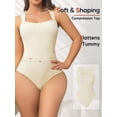 thumbnail image 3 of Athlemo Sleeveless Bodysuits for Women Slim Fitted Square Neck Ribbed Knit Going Out Bodysuit Tops, 3 of 8