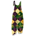 thumbnail image 3 of Fgvctg Womens Mardi Gras Jumpsuit Wide Leg Pant Parade Mask Graphic Overalls Sleeveless Rompers Carnival Party Spaghetti Straps Oversized Bib Jumpsuit Sprimg Clothes With Pockets Dark Gray L, 3 of 3