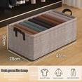 thumbnail image 5 of Under $10 Storage Bins, Hwkond Faux Linen Steel Frame Thick Folding Clothing Organizer Household Closet Without Cover Organizer Clothing Organizer Box,Brown, 5 of 5