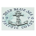 thumbnail image 1 of Anchor Cutting Board, Deep Blue Sea Pacific Coast Vintage Emblem from 1976 Grungy Display, Decorative Tempered Glass Cutting and Serving Board, Large Size, Dark Blue Black, by Ambesonne, 1 of 1