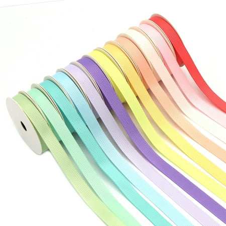 UPC: 0810074396950 | Grosgrain Ribbon for Crafts and Bows  12 Pastel Colors  3/8  x 36 Yards by Gwen Studios