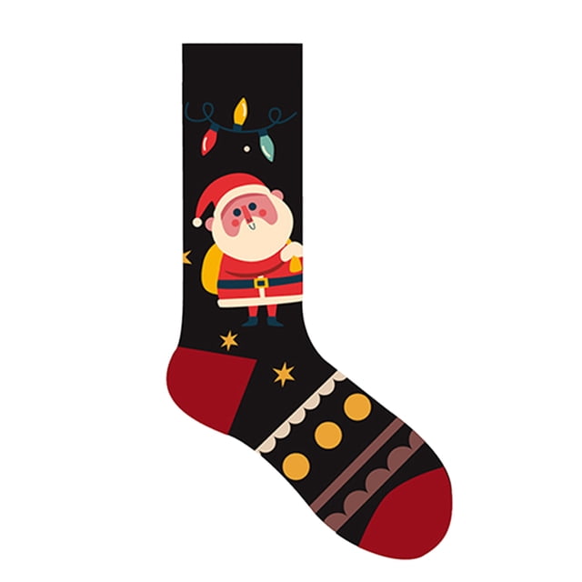 Warm Christmas Fashion Windproof Printing Mid Tube Socks Long Tube Cotton