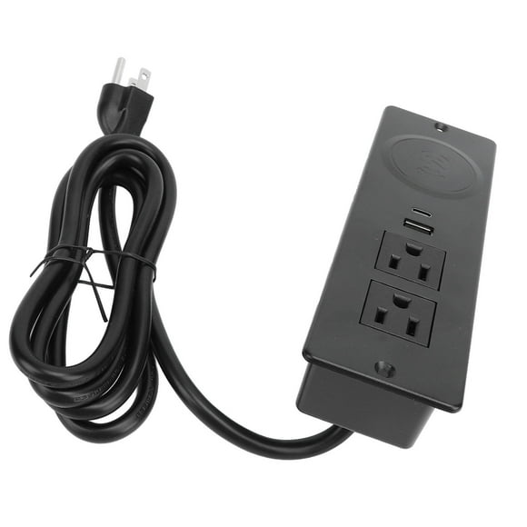 Prise Intégrée Chargeur Sans Fil 15W, PD 20W USB C, Bande d'Alimentation USB A 18W, Câble 1,5m pour Meubles, avec Protection contre les Fuites et PC Ignifuge