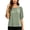 Green-Clothes, variant on Women's Puff Sleeve Blouse Round Neck Solid Color Lightweight Casual Summer Top Black M