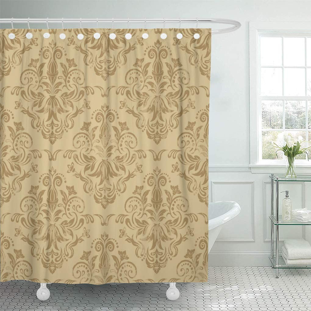 KSADK Beige Floral Damask Victorian Wall Antique Baroque Classical