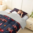 thumbnail image 4 of Castle Fairy Fire Safety Truck Twin Comforter Sets 3-Piece for Children, Ladder Tool Bedding Set for Modern Room, Red and Blue,Grey Reversible, 4 of 6