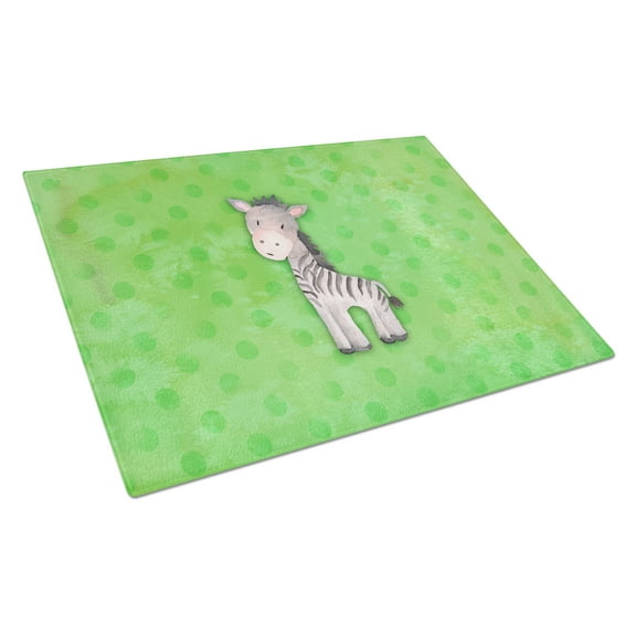 Caroline's Treasures Polkadot Zebra Watercolor Glass Cutting Board Large