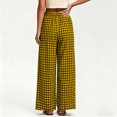 thumbnail image 5 of Women's Soft Polycotton Wide Leg Pants, Elastic Waist Pull On With Tummy Control, Stretchy Full Length Pants For Casual Work, Travel, And Everyday | TruHer,Yellow L, 5 of 8