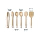 thumbnail image 3 of Juego de utensilios de madera 5 piezas cuchara servidor raspador espátula pinzas madera abedul certificada FSC sin microplásticos, 3 of 7