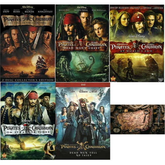 Disney's Pirate of the Caribbean Glossy Print Art Card (1080P Full HD) (5 DVD Collection)