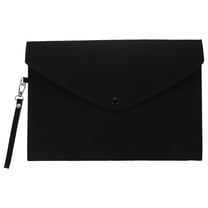 Baluue 1Pcs Black Felt Pocket Folder for Efficient Document Organization at Work