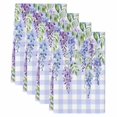thumbnail image 2 of Purple Flowers Kitchen Towels Set of 4, Weeping Spring Floral Checkered Pastoral Absorbent Dish Towels for Kitchen, Microfiber Hand Towel, Quick Drying Tea Towel for Cleaning Decorative Dishcloths, 2 of 7