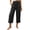 Black, variant on Women's Cotton Linen Casual Culottes Straight Leg with Pockets Beach Vacation Outings Summer Loose-Fit Pants