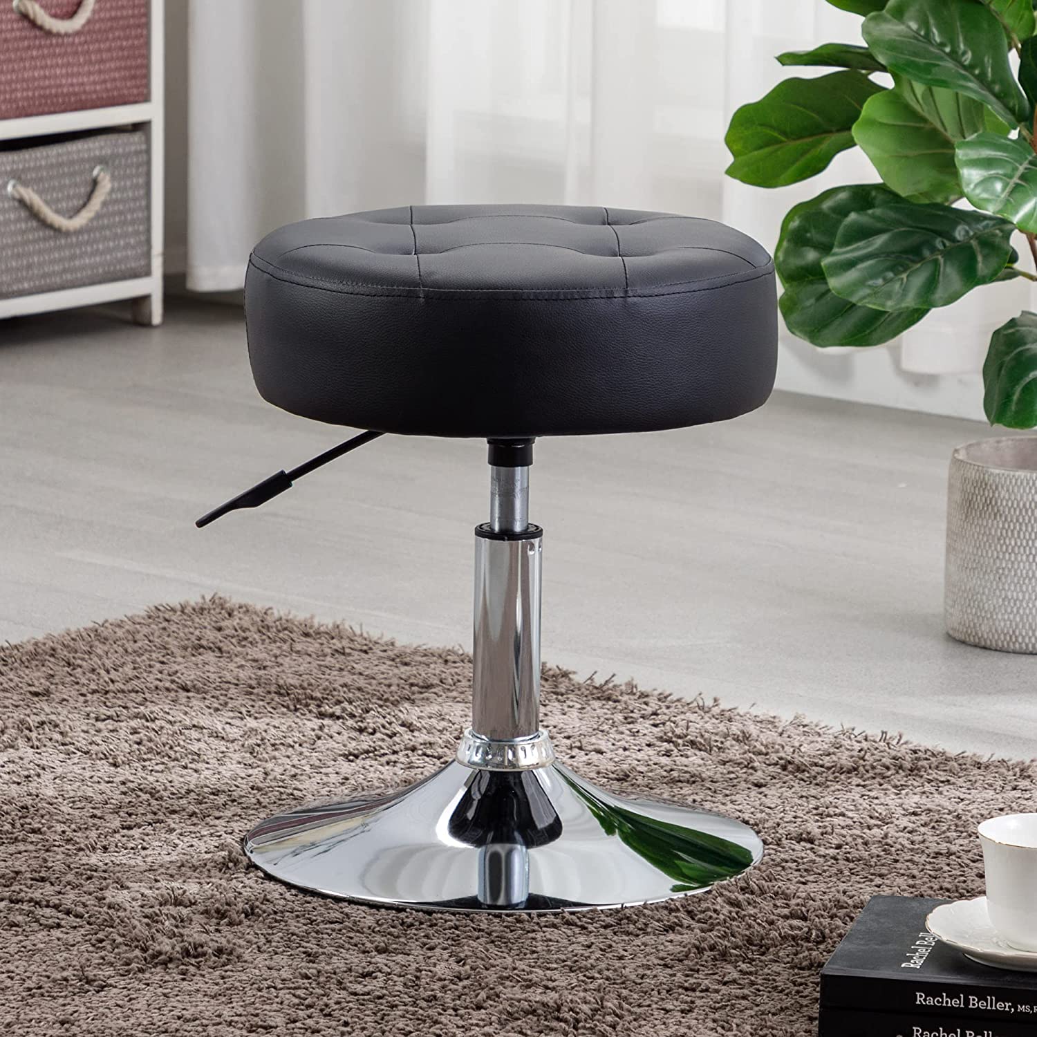 Duhome Makeup Vanity Stool Chair Adjustable Round Ottoman Stool Swivel