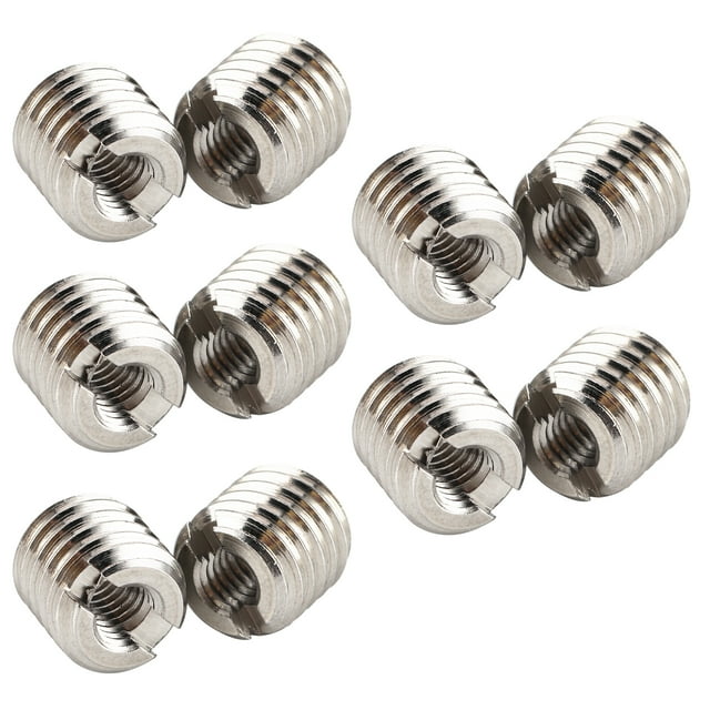 10-Piece 303 Stainless Steel Thread Repair Insert Kit - M4x0.7 Internal & M8x1.25 External Threads, 0.3 Inch Length, Slotted Design for Durable Hole Restoration in Aviation, Automotive, Electronics &