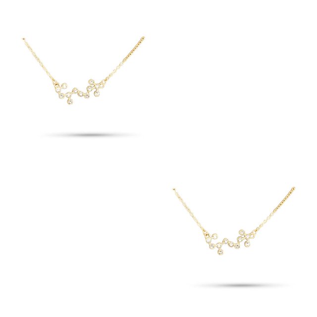 Jumpingount Collar de amistad con diamantes de imitación con tema de constelación, regalo para amigos Ins, cadena de joyería cómoda, colgante de oro de Type3 NO3 Jumpingount CBP198376